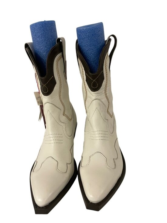 Zara x Barbie Mens Leather Cowboy Boots western EU 43 US 10 White 2095/220 NWOB main image 11
